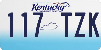 KY license plate 117TZK