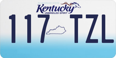 KY license plate 117TZL