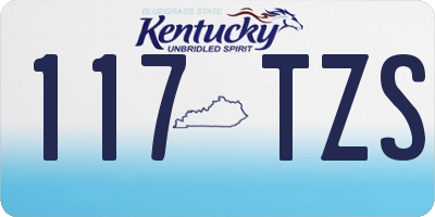 KY license plate 117TZS
