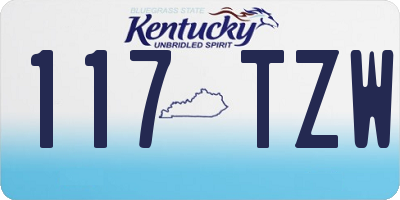 KY license plate 117TZW