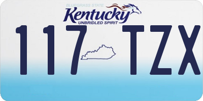 KY license plate 117TZX