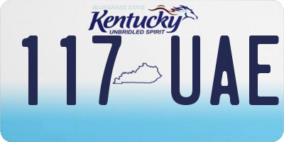 KY license plate 117UAE