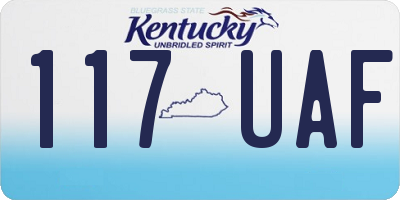 KY license plate 117UAF
