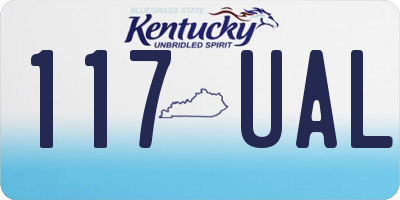 KY license plate 117UAL