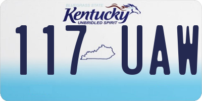 KY license plate 117UAW