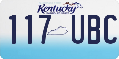 KY license plate 117UBC