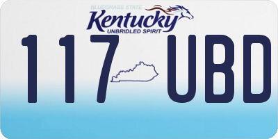 KY license plate 117UBD