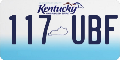 KY license plate 117UBF