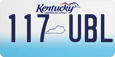 KY license plate 117UBL