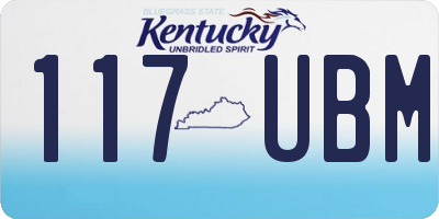 KY license plate 117UBM