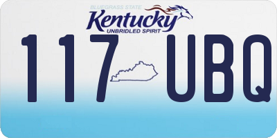 KY license plate 117UBQ