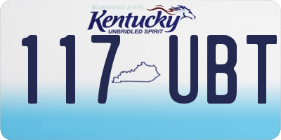 KY license plate 117UBT