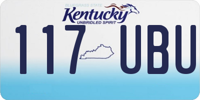 KY license plate 117UBU