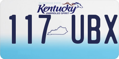KY license plate 117UBX
