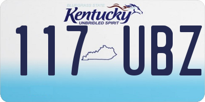 KY license plate 117UBZ