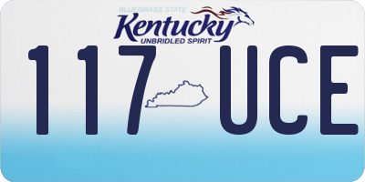 KY license plate 117UCE