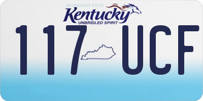 KY license plate 117UCF