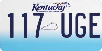KY license plate 117UGE