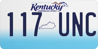 KY license plate 117UNC