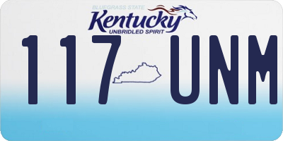 KY license plate 117UNM
