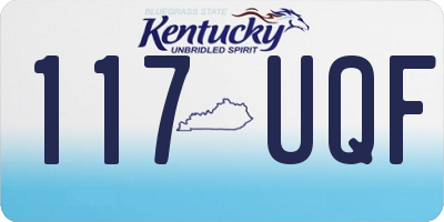 KY license plate 117UQF