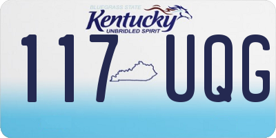 KY license plate 117UQG