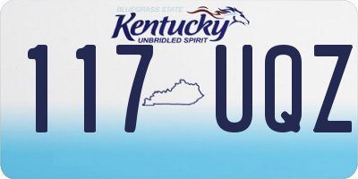 KY license plate 117UQZ