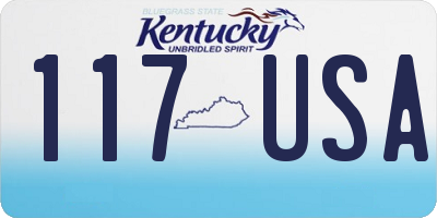 KY license plate 117USA