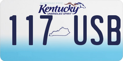 KY license plate 117USB