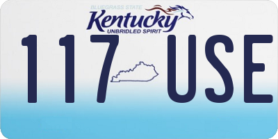KY license plate 117USE