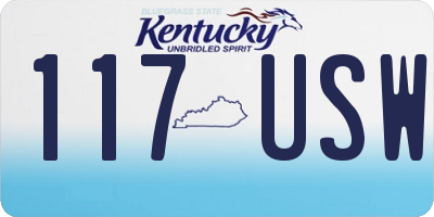 KY license plate 117USW
