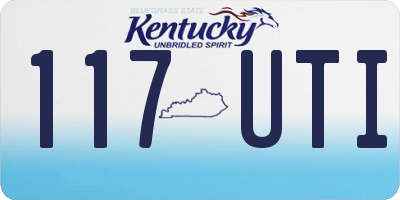 KY license plate 117UTI