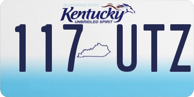 KY license plate 117UTZ