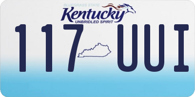 KY license plate 117UUI