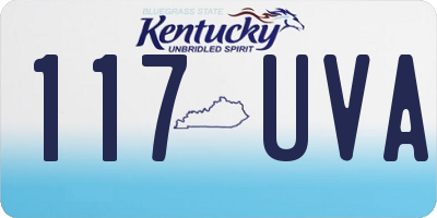 KY license plate 117UVA