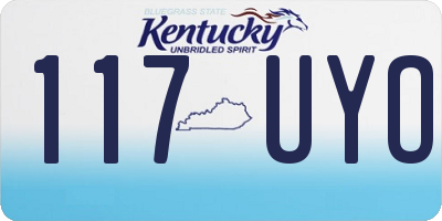 KY license plate 117UYO