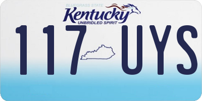 KY license plate 117UYS