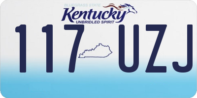 KY license plate 117UZJ