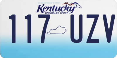 KY license plate 117UZV