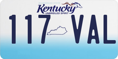 KY license plate 117VAL