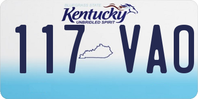 KY license plate 117VAO