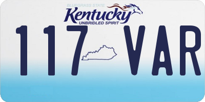KY license plate 117VAR