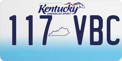KY license plate 117VBC
