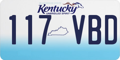 KY license plate 117VBD