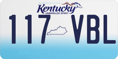 KY license plate 117VBL