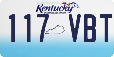 KY license plate 117VBT