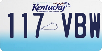 KY license plate 117VBW