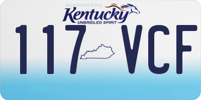 KY license plate 117VCF