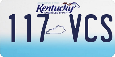 KY license plate 117VCS