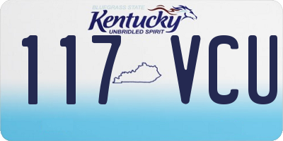 KY license plate 117VCU